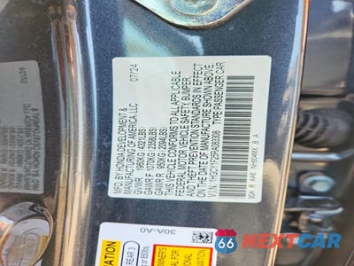 Zdjęcie 12 z 12 samochodu: 2024 HONDA ACCORD LX VIN:1HGCY1F25RA083308 - miniatura