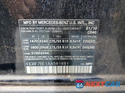 Zdjęcie 13 z 13 samochodu: 2010 MERCEDES-BENZ GL 450 4MATIC VIN:4JGBF7BE1AA581881 - miniatura