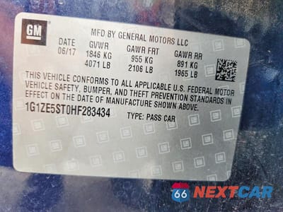 Zdjęcie 12 z 12 samochodu: 2017 CHEVROLET MALIBU LT VIN:1G1ZE5ST0HF283434 - miniatura