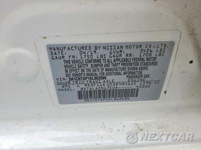 Zdjęcie 13 z 13 samochodu: 2019 NISSAN VERSA S PLUS VIN:3N1CN7AP1KL862686 - miniatura