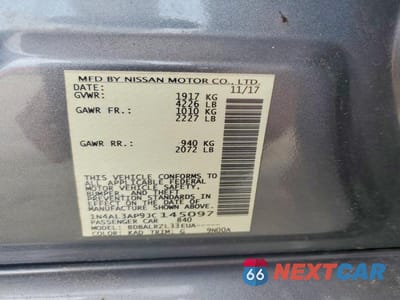 Zdjęcie 12 z 12 samochodu: 2018 NISSAN ALTIMA 2.5 SL VIN:1N4AL3AP9JC145097 - miniatura