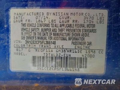 Zdjęcie 12 z 12 samochodu: 2015 NISSAN VERSA NOTE SV VIN:3N1CE2CP5FL366148 - miniatura