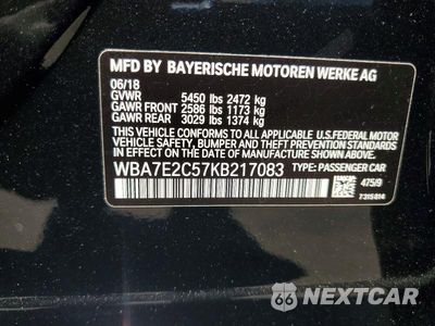 Zdjęcie 12 z 12 samochodu: 2019 BMW 740 I VIN:WBA7E2C57KB217083 - miniatura