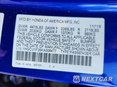 Zdjęcie 13 z 13 samochodu: 2019 HONDA ACCORD SPORT VIN:1HGCV1F36KA008477 - miniatura