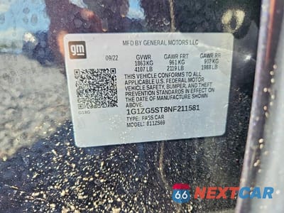 Zdjęcie 13 z 13 samochodu: 2022 CHEVROLET MALIBU RS VIN:1G1ZG5ST8NF211581 - miniatura