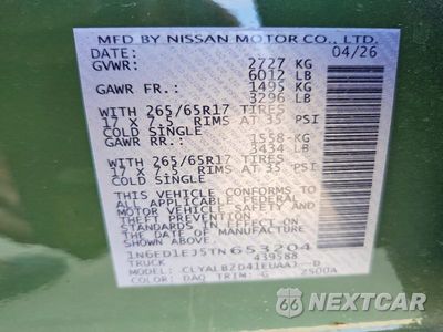 Zdjęcie 12 z 12 samochodu: 2026 NISSAN FRONTIER SV VIN:1N6ED1EJ5TN653204 - miniatura