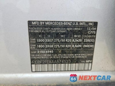 Zdjęcie 13 z 13 samochodu: 2010 MERCEDES-BENZ GL 350 BLUETEC VIN:4JGBF2FEXAA574523 - miniatura
