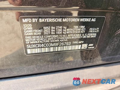 Zdjęcie 12 z 12 samochodu: 2021 BMW X5 SDRIVE 40I VIN:5UXCR4C03M9F26793 - miniatura