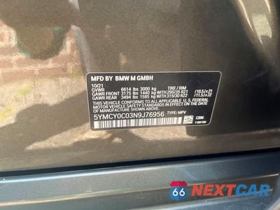 Zdjęcie 13 z 13 samochodu: 2022 BMW X6 M VIN:5YMCY0C03N9J76956 - miniatura