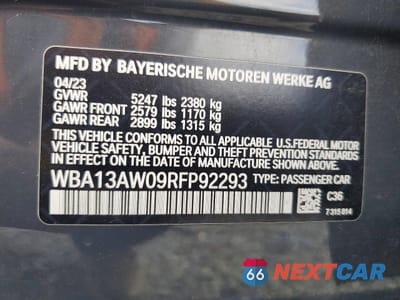 Zdjęcie 12 z 12 samochodu: 2024 BMW M4 M440XI GRAN COUPE VIN:WBA13AW09RFP92293 - miniatura