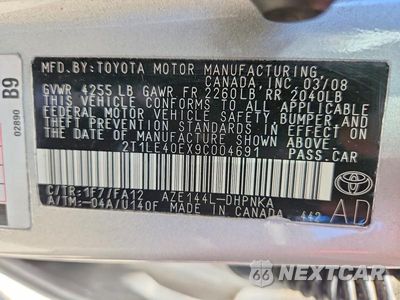 Zdjęcie 13 z 13 samochodu: 2009 TOYOTA COROLLA MATRIX S VIN:2T1LE40EX9C004691 - miniatura