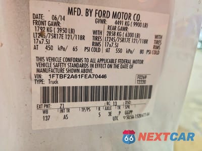 Zdjęcie 12 z 12 samochodu: 2015 FORD F250 SUPER DUTY VIN:1FTBF2A61FEA70446 - miniatura