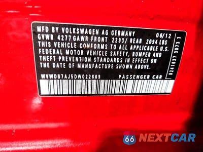 Zdjęcie 13 z 13 samochodu: 2013 VOLKSWAGEN GOLF VIN:WVWDB7AJ5DW022669 - miniatura