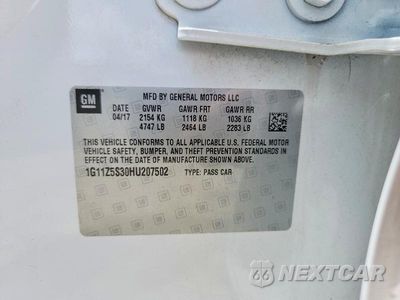 Zdjęcie 12 z 12 samochodu: 2017 CHEVROLET IMPALA LS VIN:1G11Z5S30HU207502 - miniatura