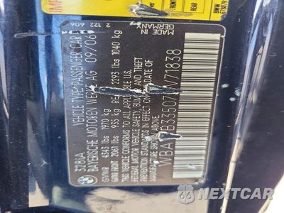 Zdjęcie 13 z 13 samochodu: 2007 BMW 328 I VIN:WBAWB33507PV71838 - miniatura