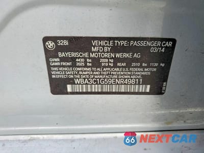 Zdjęcie 12 z 12 samochodu: 2014 BMW 328 I SULEV VIN:WBA3C1G59ENR49811 - miniatura