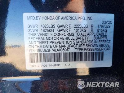 Zdjęcie 12 z 12 samochodu: 2020 ACURA ILX PREMIUM VIN:19UDE2F74LA005057 - miniatura