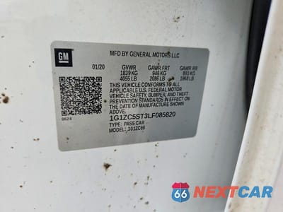 Zdjęcie 12 z 12 samochodu: 2020 CHEVROLET MALIBU LS VIN:1G1ZC5ST3LF085820 - miniatura