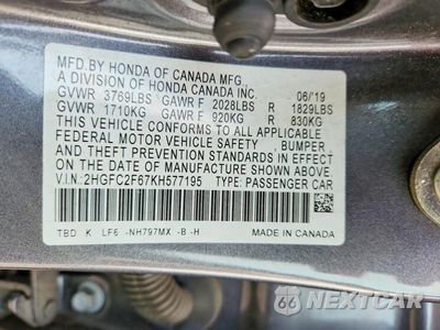 Zdjęcie 12 z 12 samochodu: 2019 HONDA CIVIC LX VIN:2HGFC2F67KH577195 - miniatura