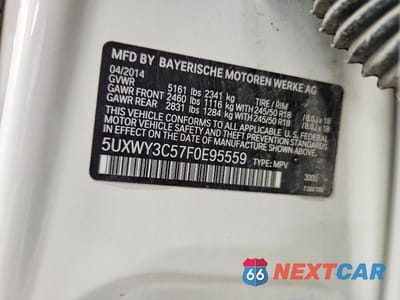Zdjęcie 13 z 13 samochodu: 2015 BMW X3 VIN:5UXWY3C57F0E95559 - miniatura