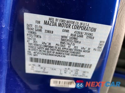 Zdjęcie 13 z 13 samochodu: 2006 MAZDA TRIBUTE I VIN:4F2YZ92Z56KM26238 - miniatura