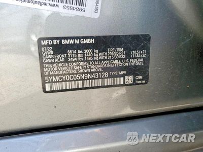 Zdjęcie 13 z 13 samochodu: 2022 BMW X6 M VIN:5YMCY0C05N9N43128 - miniatura