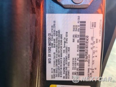 Zdjęcie 12 z 12 samochodu: 2019 FORD FUSION TITANIUM VIN:3FA6P0RU1KR185650 - miniatura