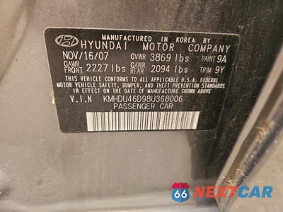 Zdjęcie 12 z 12 samochodu: 2008 HYUNDAI ELANTRA GLS VIN:KMHDU46D98U368006 - miniatura
