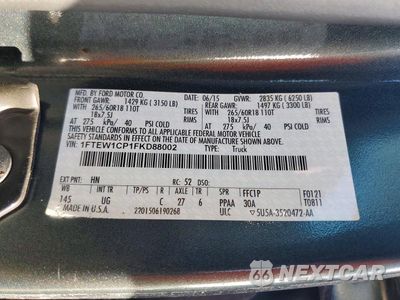 Zdjęcie 12 z 12 samochodu: 2015 FORD F150 SUPERCREW VIN:1FTEW1CP1FKD88002 - miniatura