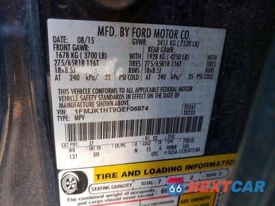 Zdjęcie 13 z 13 samochodu: 2016 FORD EXPEDITION EL XLT VIN:1FMJK1HT9GEF06874 - miniatura