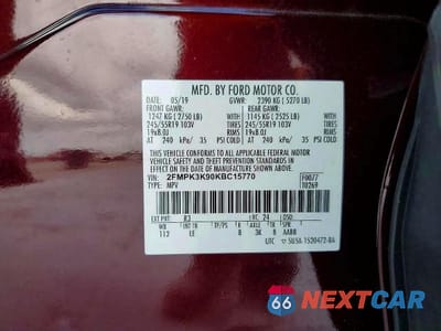Zdjęcie 13 z 13 samochodu: 2019 FORD EDGE TITANIUM VIN:2FMPK3K90KBC15770 - miniatura