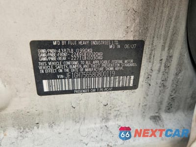 Zdjęcie 13 z 13 samochodu: 2008 SUBARU IMPREZA WRX PREMIUM VIN:JF1GH75658G800119 - miniatura