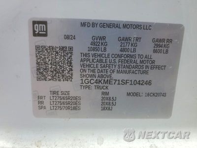 Zdjęcie 13 z 13 samochodu: 2025 CHEVROLET SILVERADO K2500 CUSTOM VIN:1GC4KME71SF104246 - miniatura
