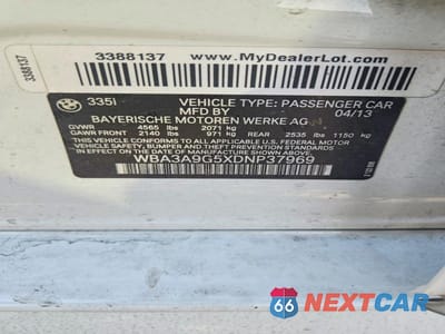 Zdjęcie 12 z 12 samochodu: 2013 BMW 335 I VIN:WBA3A9G5XDNP37969 - miniatura