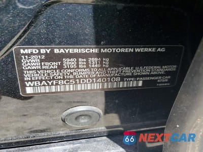 Zdjęcie 12 z 12 samochodu: 2013 BMW 750 LXI VIN:WBAYF8C51DD140108 - miniatura
