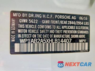 Zdjęcie 13 z 13 samochodu: 2017 PORSCHE MACAN S VIN:WP1AB2A5XHLB14407 - miniatura