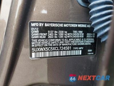 Zdjęcie 12 z 12 samochodu: 2012 BMW X3 XDRIVE28I VIN:5UXWX5C5XCL724581 - miniatura