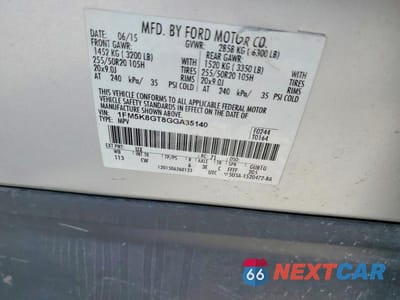 Zdjęcie 13 z 13 samochodu: 2016 FORD EXPLORER SPORT VIN:1FM5K8GT8GGA35140 - miniatura