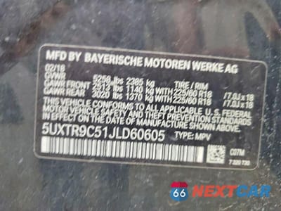 Zdjęcie 13 z 13 samochodu: 2018 BMW X3 XDRIVE30I VIN:5UXTR9C51JLD60605 - miniatura