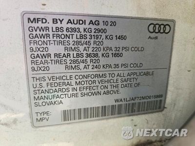 Zdjęcie 13 z 13 samochodu: 2021 AUDI Q7 PREMIUM PLUS VIN:WA1LJAF72MD015869 - miniatura