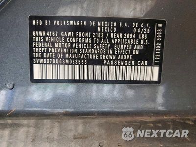 Zdjęcie 12 z 12 samochodu: 2025 VOLKSWAGEN JETTA SPORT VIN:3VWBX7BU6SM083556 - miniatura