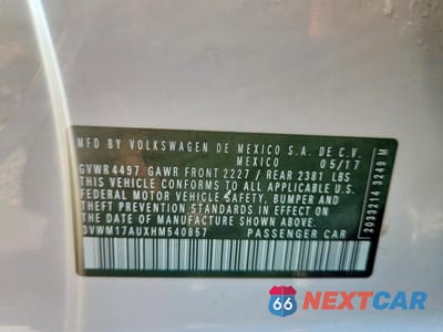Zdjęcie 14 z 14 samochodu: 2017 VOLKSWAGEN GOLF ALLTRACK S/SE VIN:3VWM17AUXHM540857 - miniatura
