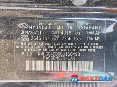 Zdjęcie 12 z 12 samochodu: 2012 HYUNDAI GENESIS 3.8L VIN:KMHGC4DD9CU160493 - miniatura