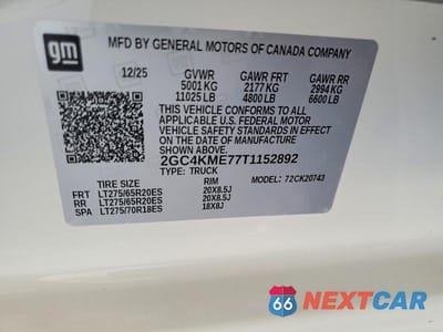 Zdjęcie 12 z 12 samochodu: 2026 CHEVROLET SILVERADO K2500 CUSTOM VIN:2GC4KME77T1152892 - miniatura