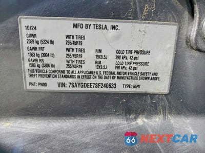 Zdjęcie 13 z 13 samochodu: 2025 TESLA MODEL Y VIN:7SAYGDEE7SF240633 - miniatura