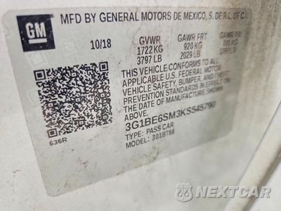 Zdjęcie 12 z 12 samochodu: 2019 CHEVROLET CRUZE LT VIN:3G1BE6SM3KS545790 - miniatura
