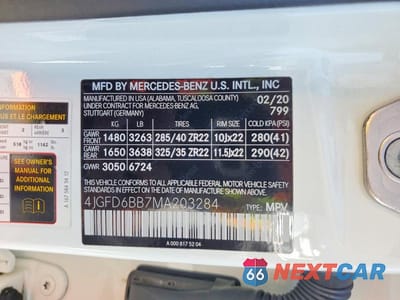 Zdjęcie 12 z 12 samochodu: 2021 MERCEDES-BENZ GLE COUPE AMG 53 4MATIC VIN:4JGFD6BB7MA203284 - miniatura