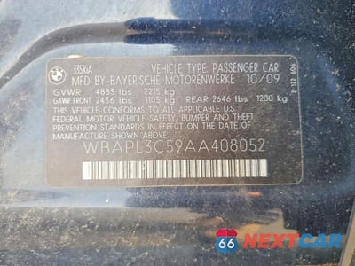 Zdjęcie 12 z 12 samochodu: 2010 BMW 3 SERIES VIN:WBAPL3C59AA408052 - miniatura