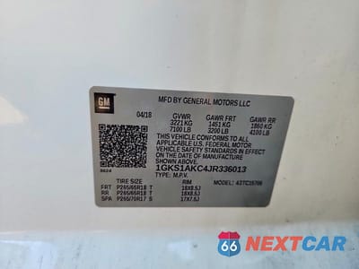 Zdjęcie 12 z 12 samochodu: 2018 GMC YUKON SLE VIN:1GKS1AKC4JR336013 - miniatura
