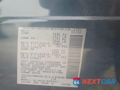 Zdjęcie 13 z 13 samochodu: 2013 NISSAN PATHFINDER S VIN:5N1AR2MMXDC617666 - miniatura